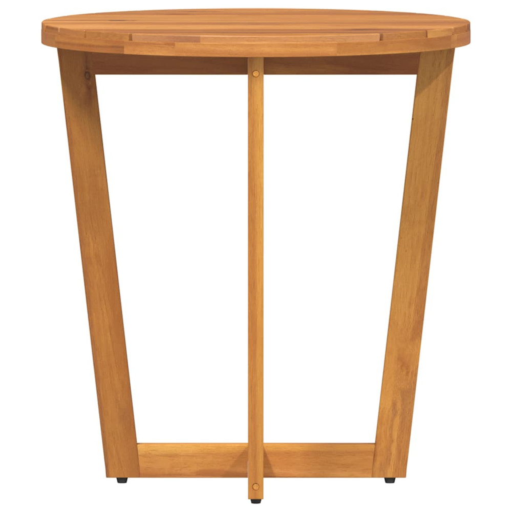 Produktbild för Sidobord för trädgården runt Ø70x75 cm massivt trä akacia