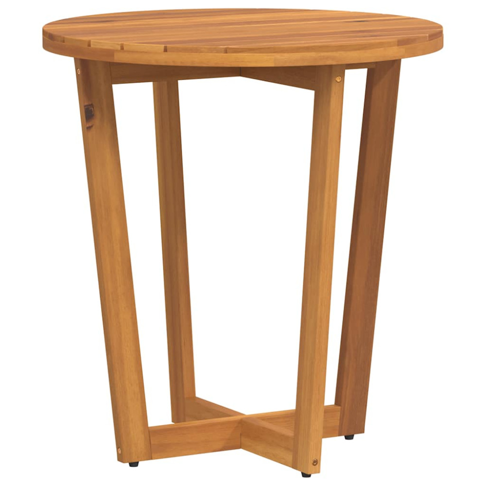 Produktbild för Sidobord för trädgården runt Ø70x75 cm massivt trä akacia