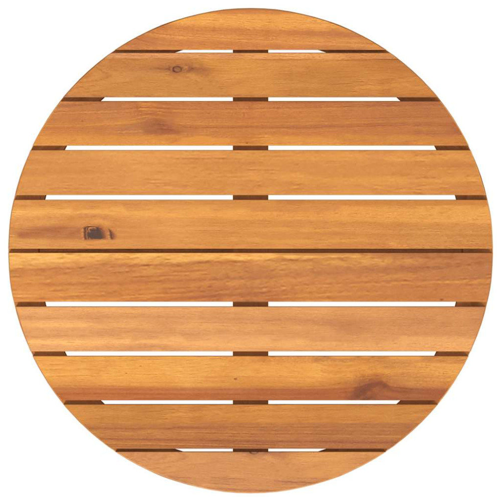 Produktbild för Sidobord för trädgården runt Ø70x75 cm massivt trä akacia