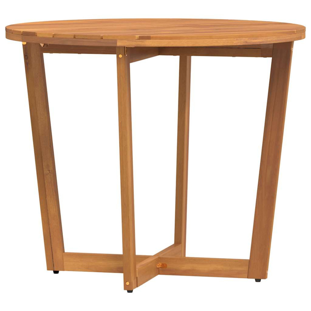 Produktbild för Trädgårdsmatbord runt Ø90x75 cm massivt trä akacia