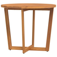 Produktbild för Trädgårdsmatbord runt Ø90x75 cm massivt trä akacia