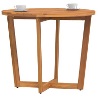 Produktbild för Trädgårdsmatbord runt Ø90x75 cm massivt trä akacia