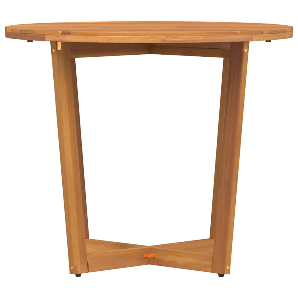 Produktbild för Trädgårdsmatbord runt Ø90x75 cm massivt trä akacia