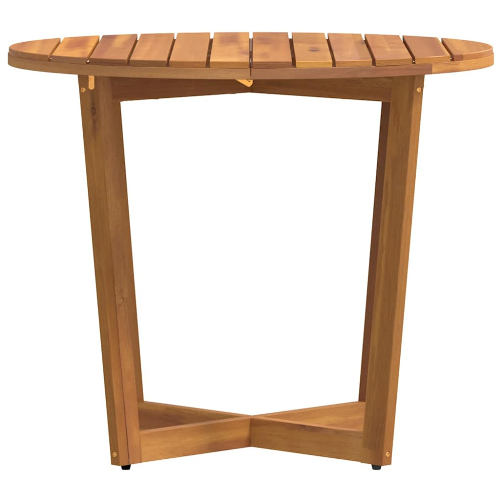 Produktbild för Trädgårdsmatbord runt Ø90x75 cm massivt trä akacia