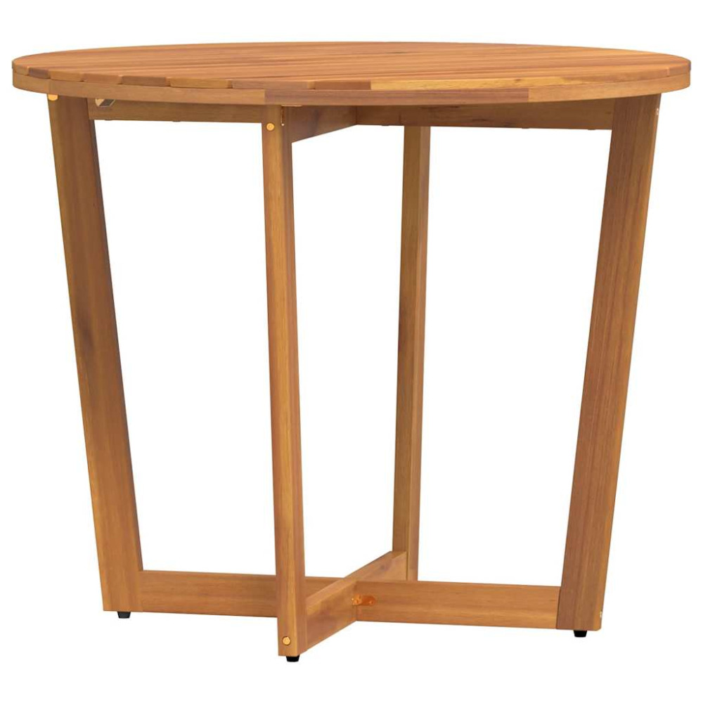 Produktbild för Trädgårdsmatbord runt Ø90x75 cm massivt trä akacia