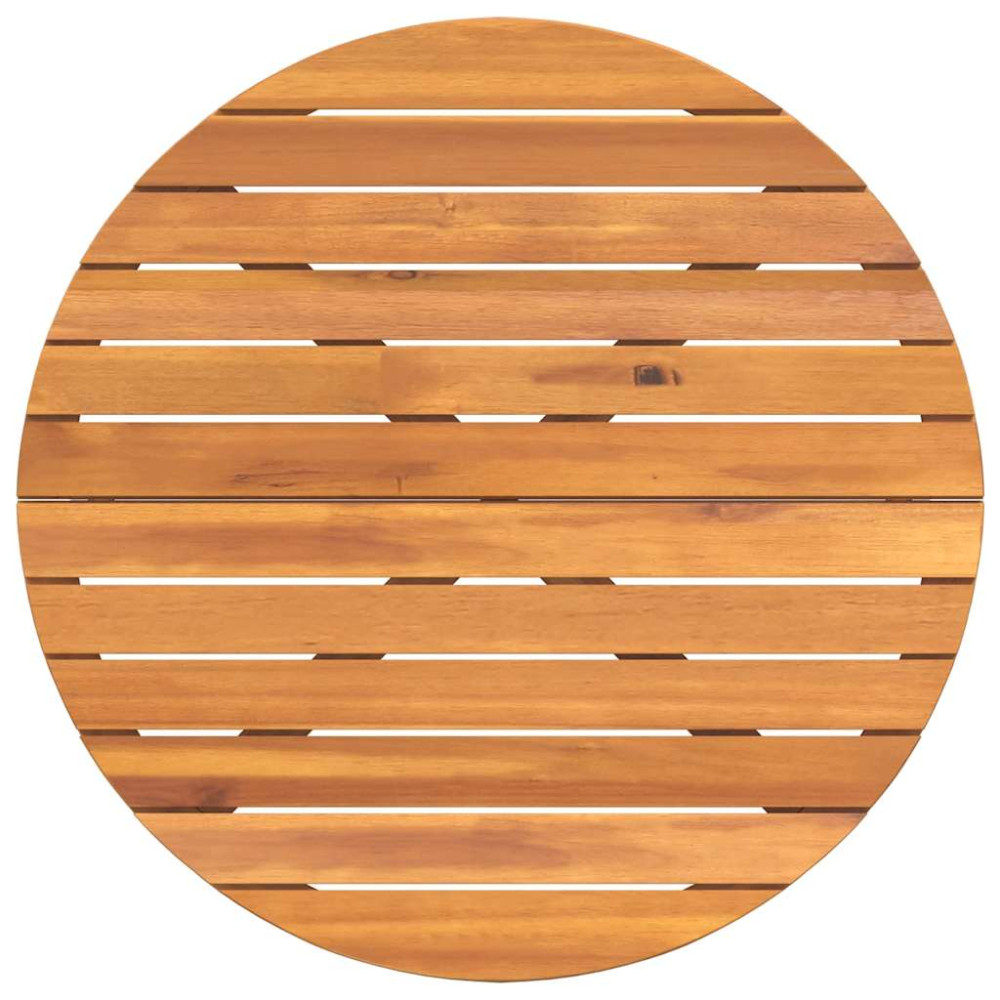 Produktbild för Trädgårdsmatbord runt Ø90x75 cm massivt trä akacia