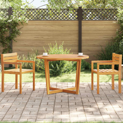 vidaXL Trädgårdsmatbord runt Ø110x75 cm massivt trä akacia