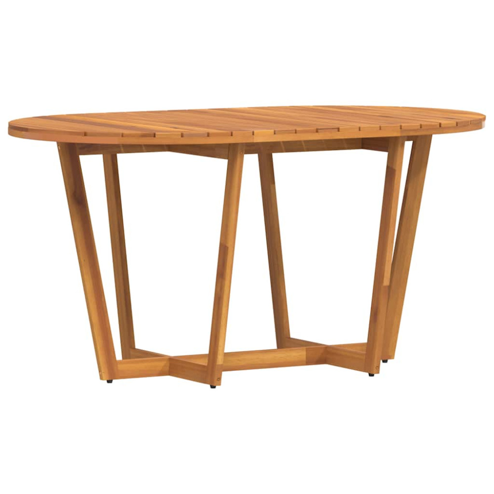 Produktbild för Matbord för trädgården ovalt 150x90x75 cm massivt trä akacia