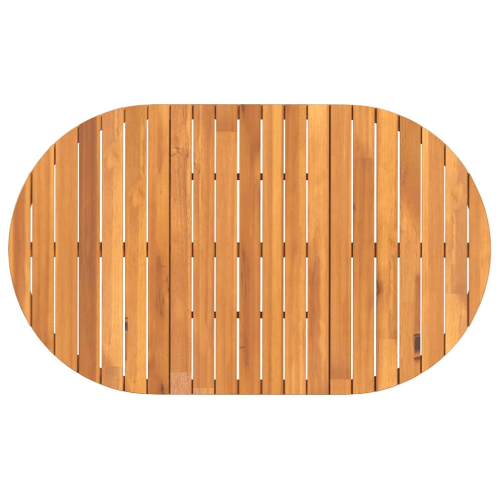 Produktbild för Matbord för trädgården ovalt 150x90x75 cm massivt trä akacia