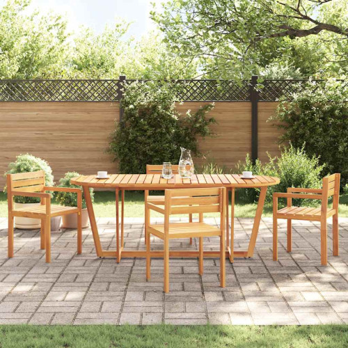 vidaXL Matbord för trädgården ovalt 200x90x75 cm massivt trä akacia