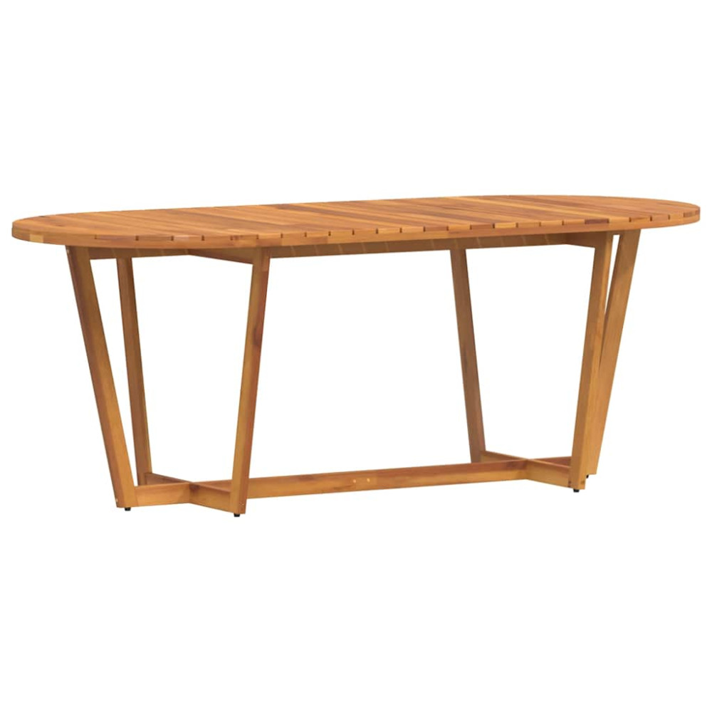 Produktbild för Matbord för trädgården ovalt 200x90x75 cm massivt trä akacia