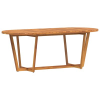 Produktbild för Matbord för trädgården ovalt 200x90x75 cm massivt trä akacia
