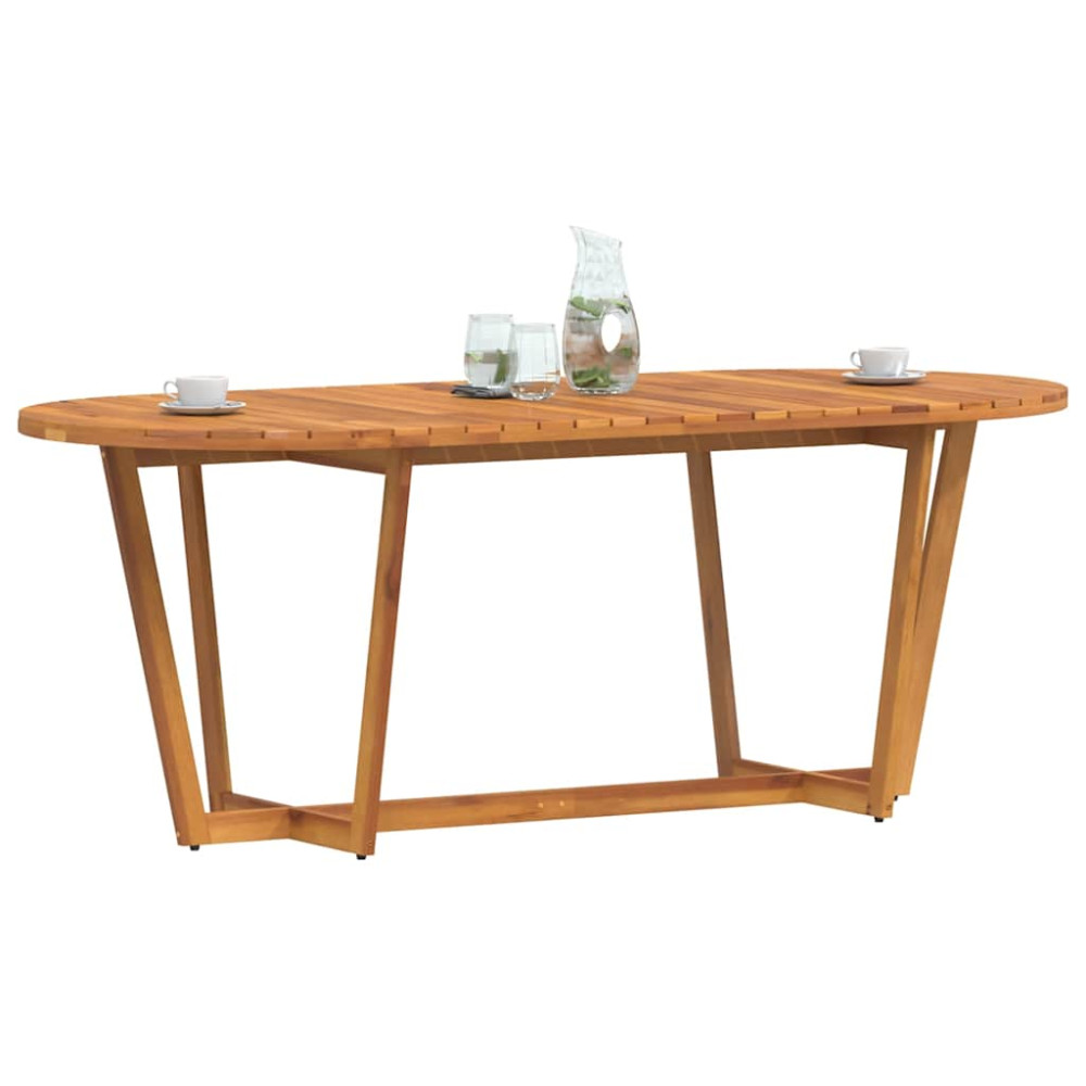 Produktbild för Matbord för trädgården ovalt 200x90x75 cm massivt trä akacia