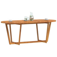 Produktbild för Matbord för trädgården ovalt 200x90x75 cm massivt trä akacia