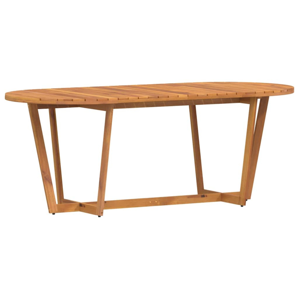 Produktbild för Matbord för trädgården ovalt 200x90x75 cm massivt trä akacia