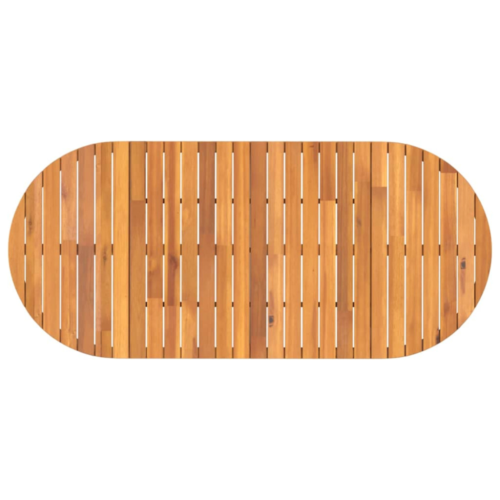 Produktbild för Matbord för trädgården ovalt 200x90x75 cm massivt trä akacia