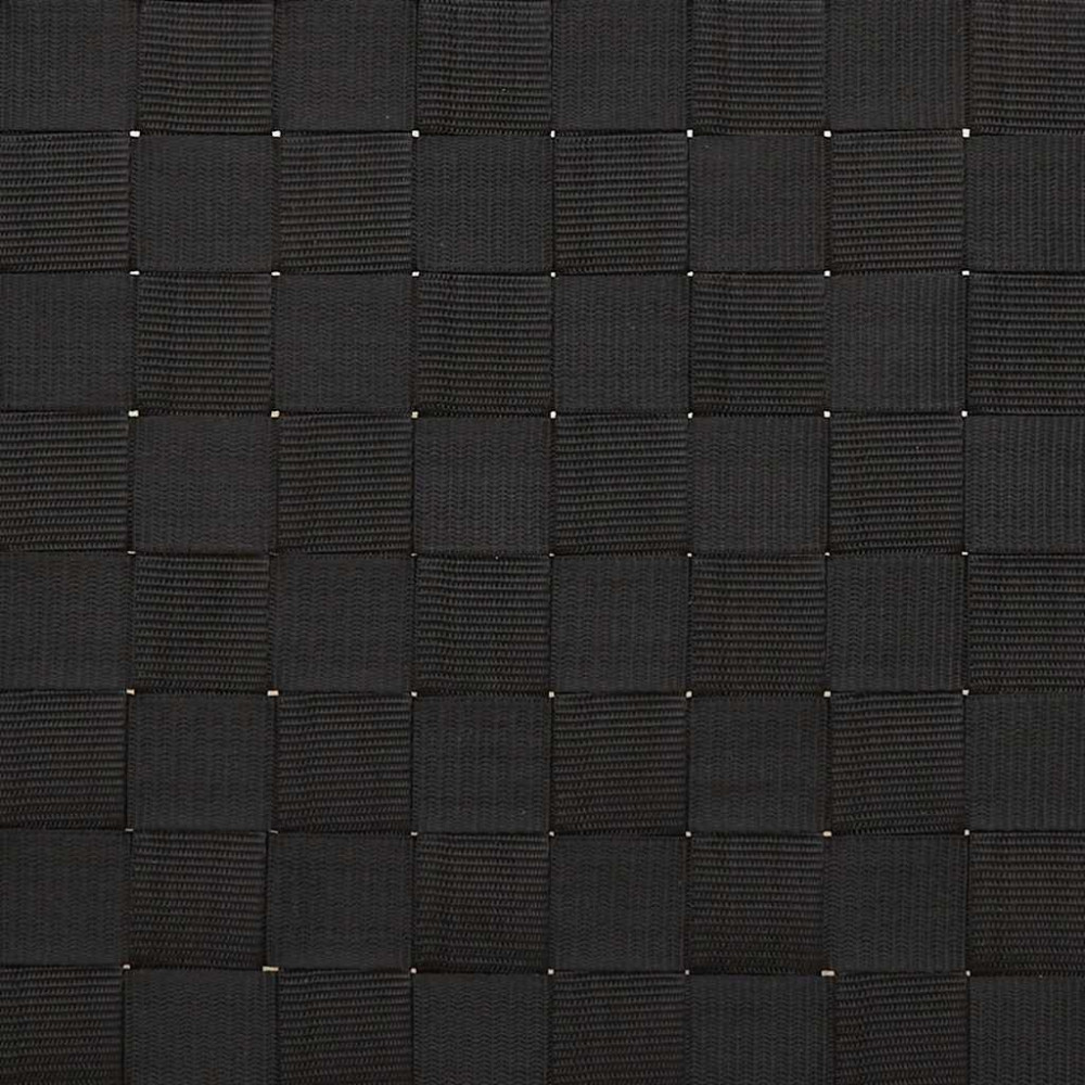 Produktbild för Solsäng med svart vävd rem 55x200x30 cm bambu
