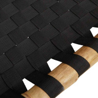 Produktbild för Solsäng med svart vävd rem 55x200x30 cm bambu
