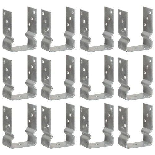 vidaXL Staketankare 12 st silver 10x6x15 cm galvaniserat stål