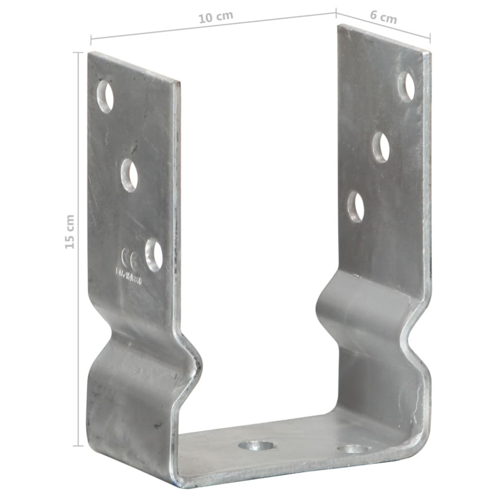 Produktbild för Staketankare 12 st silver 10x6x15 cm galvaniserat stål