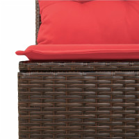 Produktbild för 9 delar trädgårdssoffgrupp med dynor brun polyrotting