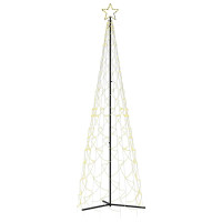Produktbild för Julgran med strut varmvit 500 lysdioder 100x300 cm