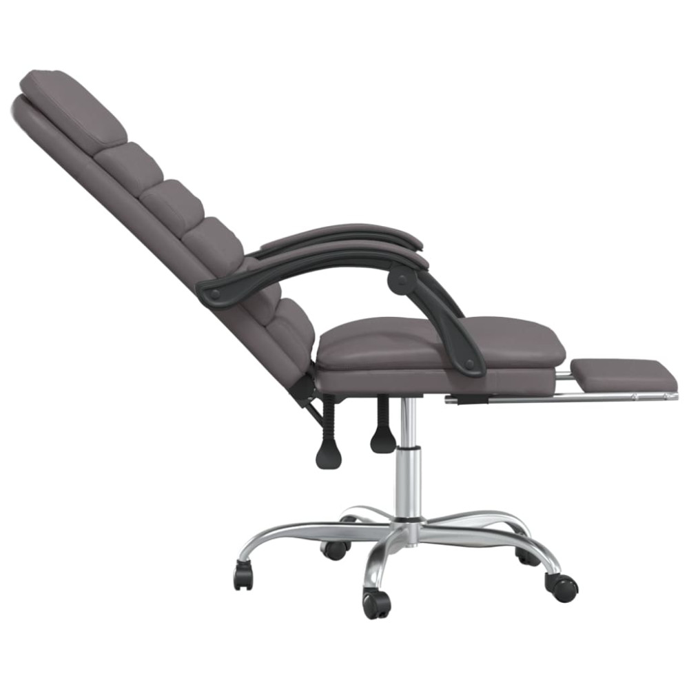 Produktbild för Massagestol med vilstol grå konstläder
