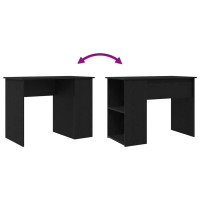 Produktbild för Skrivbord svart ek 100x55x75 cm konstruerat trä