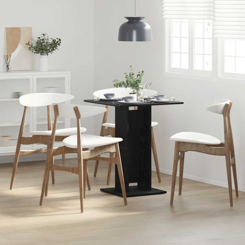 Produktbild för Bistrobord svart ek 60x60x75 cm konstruerat trä