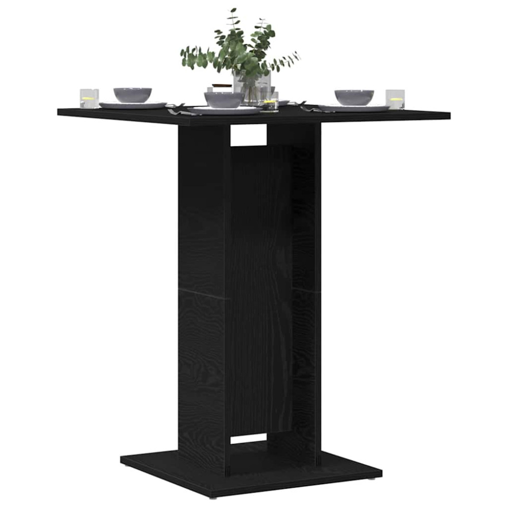 Produktbild för Bistrobord svart ek 60x60x75 cm konstruerat trä