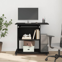 Produktbild för Datorskrivbord svart ek 80x50x75 cm konstruerat trä