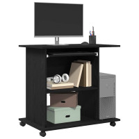 Produktbild för Datorskrivbord svart ek 80x50x75 cm konstruerat trä