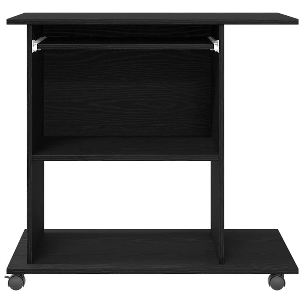 Produktbild för Datorskrivbord svart ek 80x50x75 cm konstruerat trä