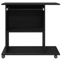 Produktbild för Datorskrivbord svart ek 80x50x75 cm konstruerat trä