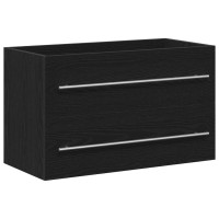 Produktbild för Diskbänkskåp svart ek 80x38,5x48 cm konstruerat trä
