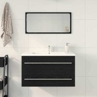 Produktbild för Diskbänkskåp svart ek 80x38,5x48 cm konstruerat trä
