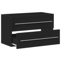 Produktbild för Diskbänkskåp svart ek 80x38,5x48 cm konstruerat trä