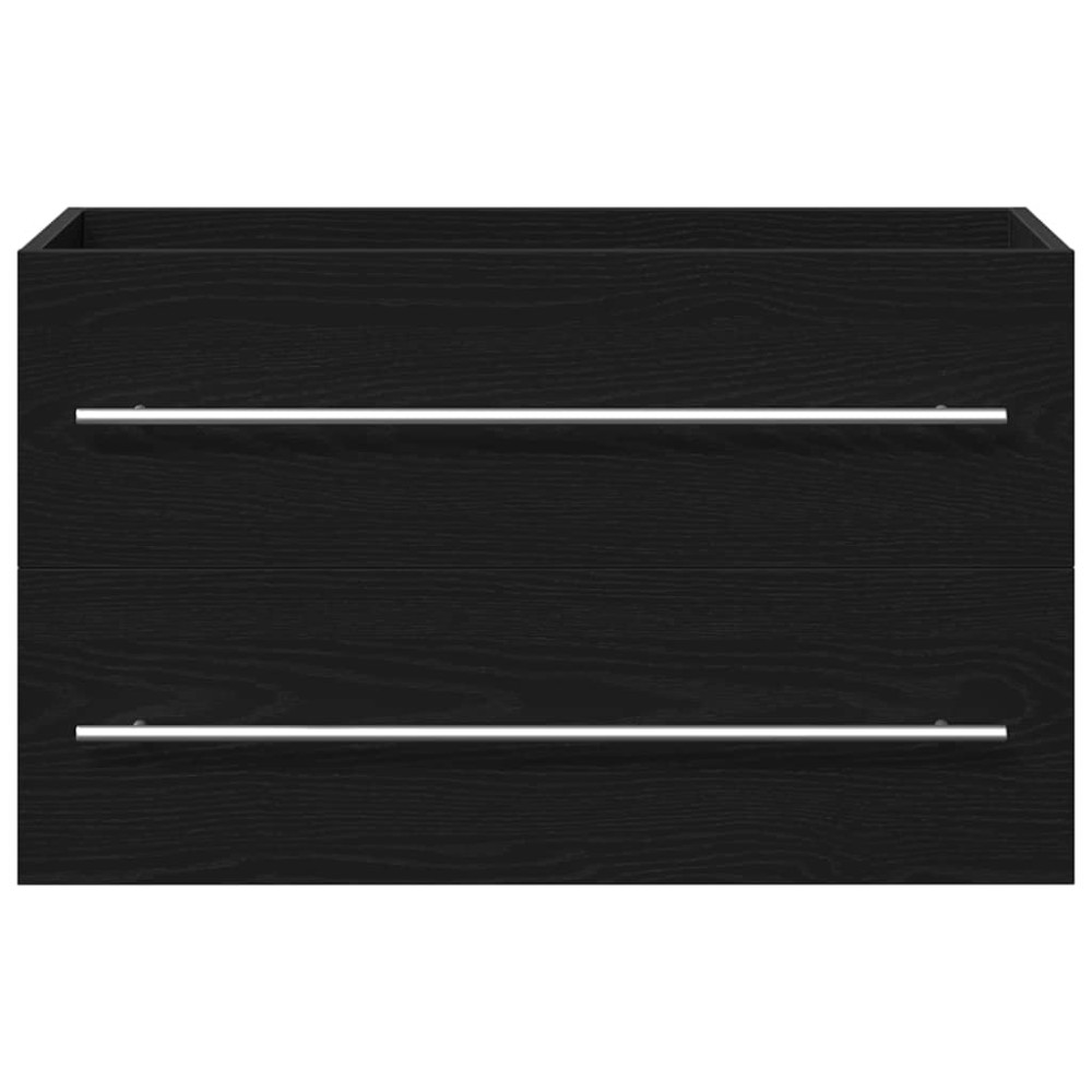 Produktbild för Diskbänkskåp svart ek 80x38,5x48 cm konstruerat trä