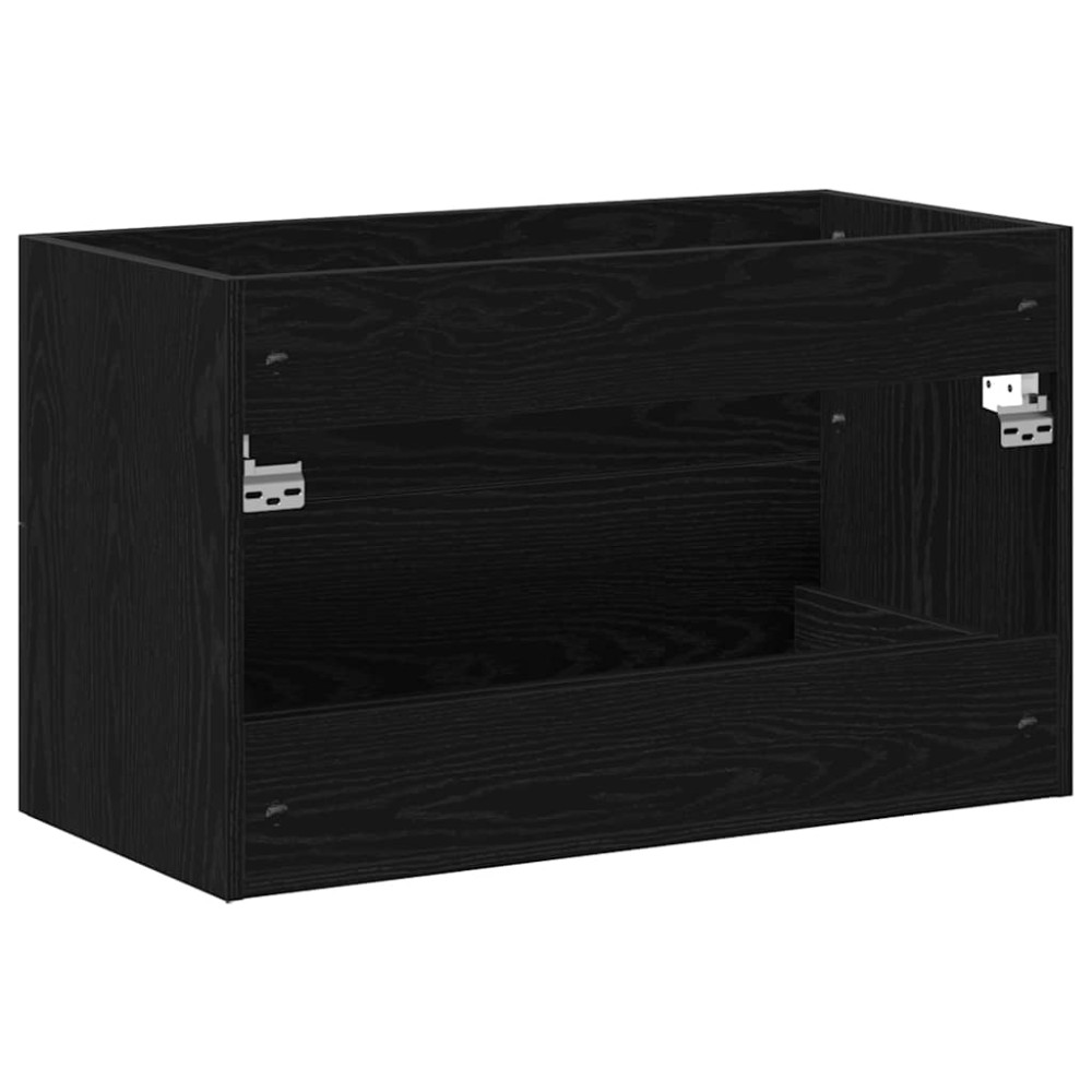 Produktbild för Diskbänkskåp svart ek 80x38,5x48 cm konstruerat trä