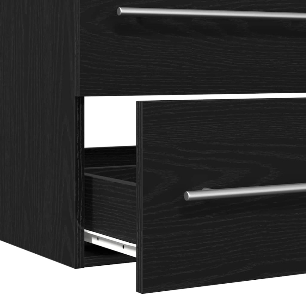 Produktbild för Diskbänkskåp svart ek 80x38,5x48 cm konstruerat trä