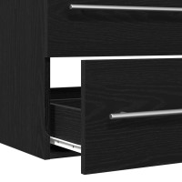 Produktbild för Diskbänkskåp svart ek 80x38,5x48 cm konstruerat trä