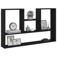 Produktbild för Vägghylla svart ek 99x15x60 cm konstruerat trä