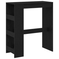 Produktbild för Barbord med hyllor svart ek 90x40x103,5 cm konstruerat trä