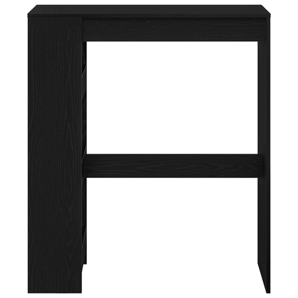 Produktbild för Barbord med hyllor svart ek 90x40x103,5 cm konstruerat trä