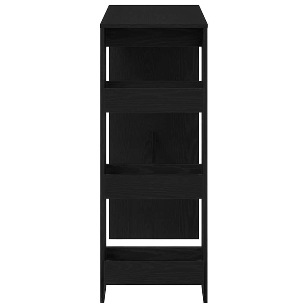 Produktbild för Barbord med hyllor svart ek 90x40x103,5 cm konstruerat trä