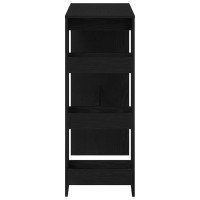 Produktbild för Barbord med hyllor svart ek 90x40x103,5 cm konstruerat trä