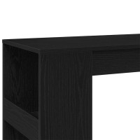 Produktbild för Barbord med hyllor svart ek 90x40x103,5 cm konstruerat trä