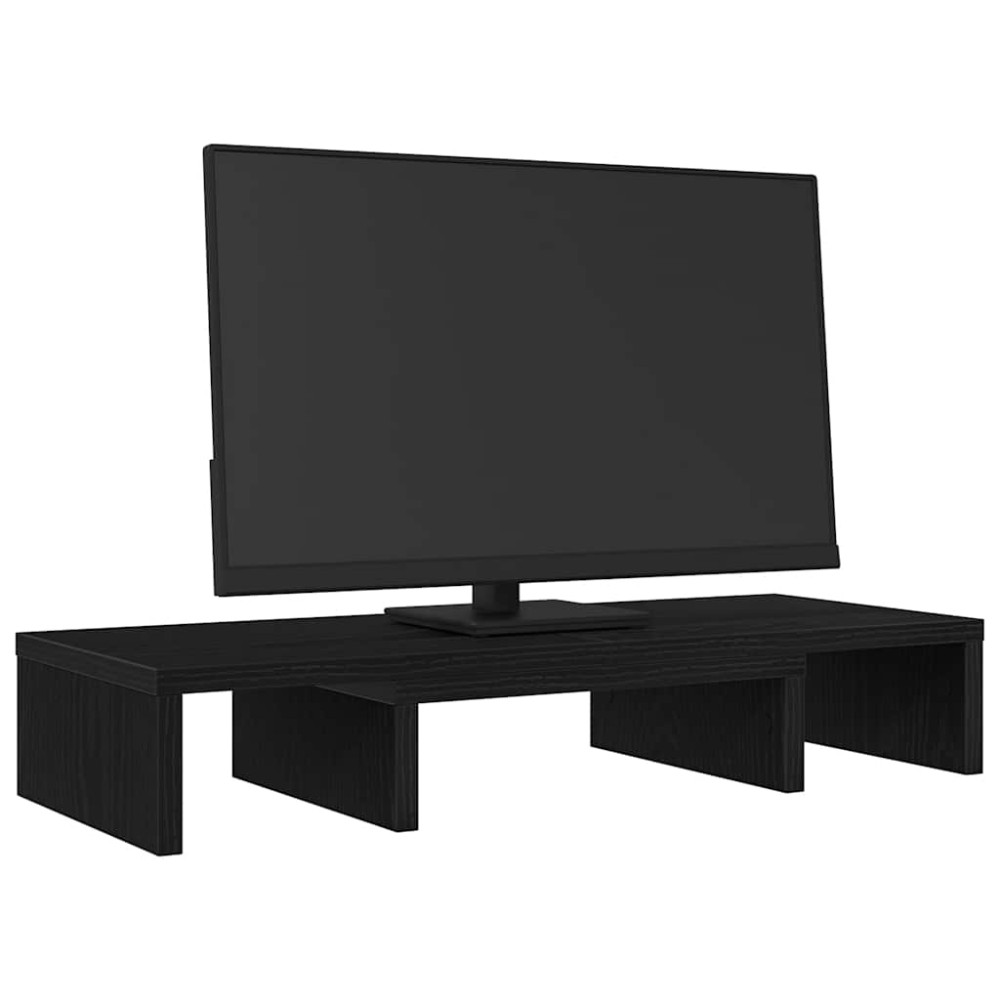 Produktbild för Monitorstativ justerbart svart ek 60x24x10,5 cm konstruerat trä
