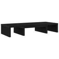 Produktbild för Monitorstativ justerbart svart ek 60x24x10,5 cm konstruerat trä