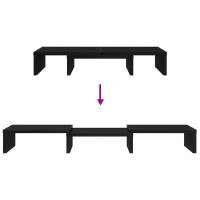 Produktbild för Monitorstativ justerbart svart ek 60x24x10,5 cm konstruerat trä